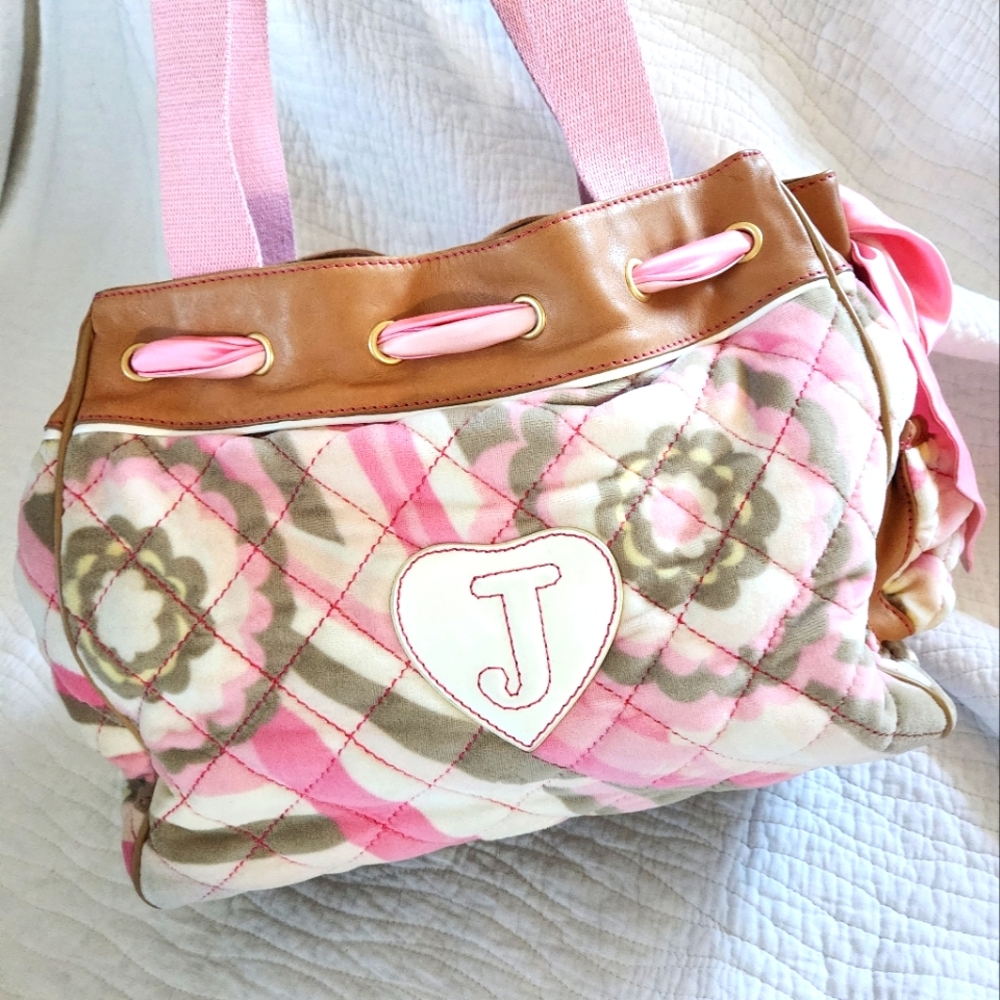 SOLD juicy couture Gorgeous Velour Quilted Logo Vintage Pink Daydreamer 💗 💕 - Picture 4 of 15